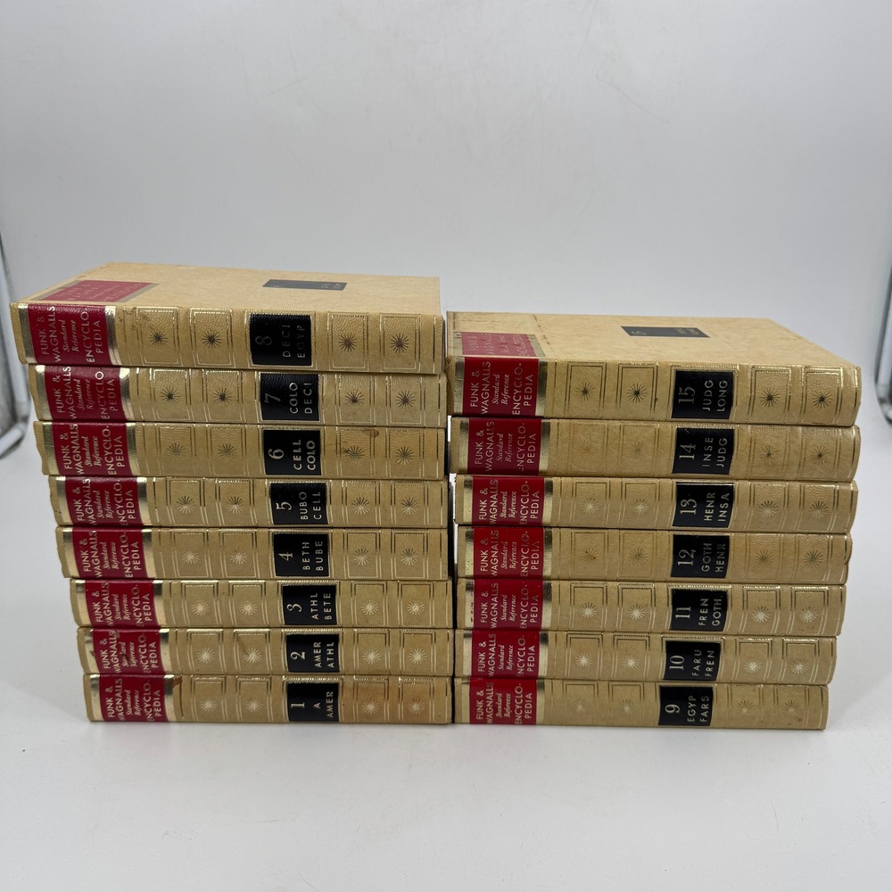 Funk & Wagnalls Standard Reference Encyclopedia Volumes 1-15 Vintage 1965 Set‎